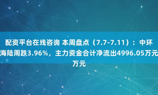 配资平台在线咨询 本周盘点（7.7-7.11）：中环海陆周跌3.96%，主力资金合计净流出4996.05万元