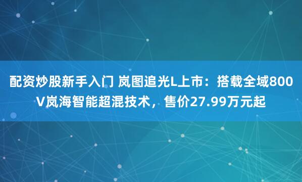 配资炒股新手入门 岚图追光L上市：搭载全域800V岚海智能超混技术，售价27.99万元起