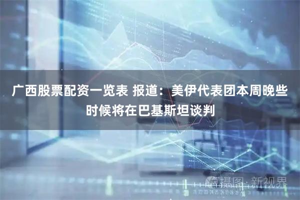 广西股票配资一览表 报道：美伊代表团本周晚些时候将在巴基斯坦谈判
